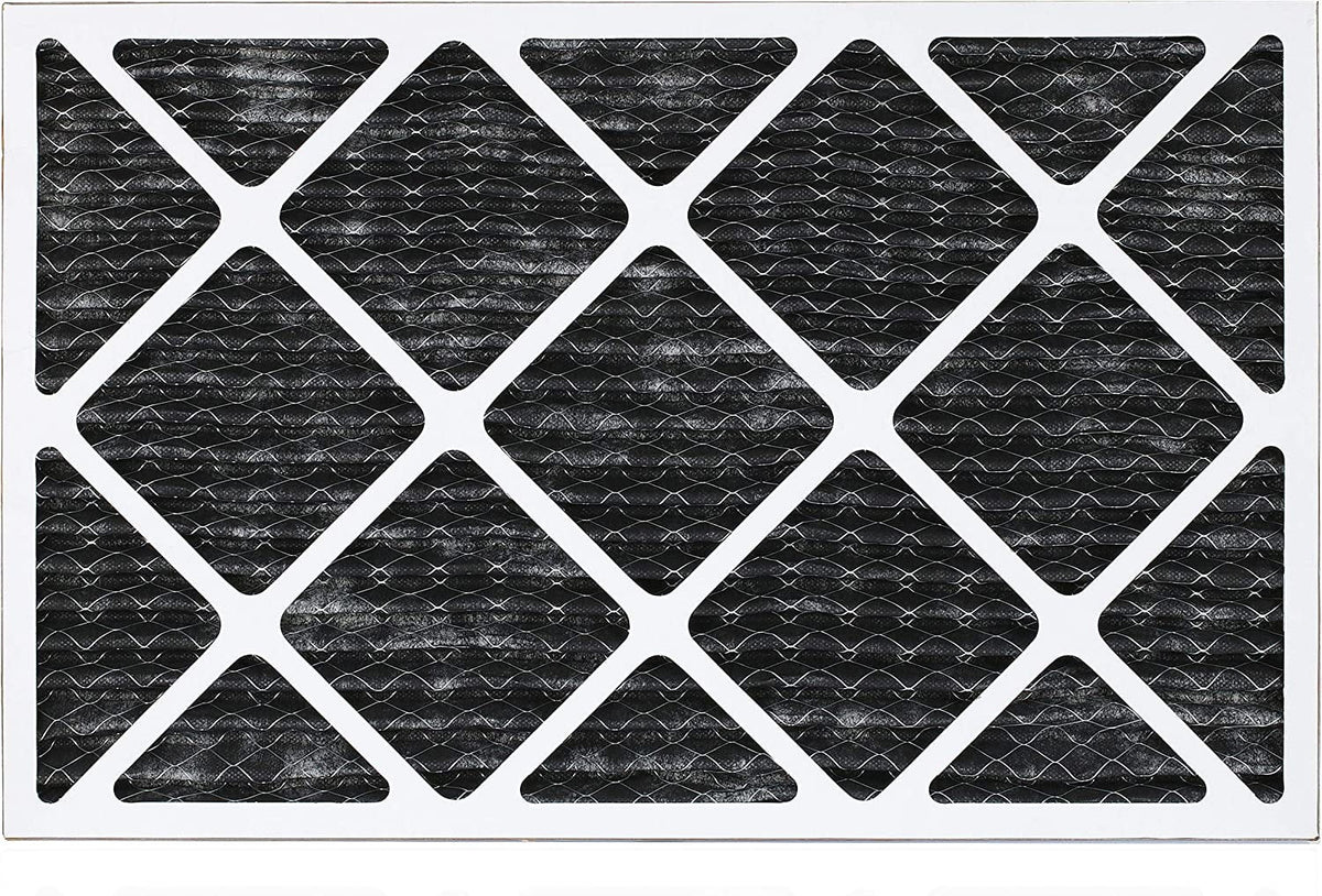 Filterbuy 16x25x1 MERV 8 Odor Eliminator Pleated HVAC AC Furnace Air Filters with Activated Carbon (12-Pack)