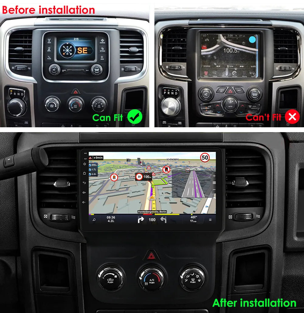 For Dodge Ram 1500 2500 3500 2013-2018 Android Octa Core 4+32GB Stereo DSP Radio GPS Cooling Fan