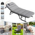 Lilypelle Outdoor Lounge Chair,Folding Bed Cot 6 Levels Adjustable Reclining Deck Chair,71 x 23.6 x 13 inch