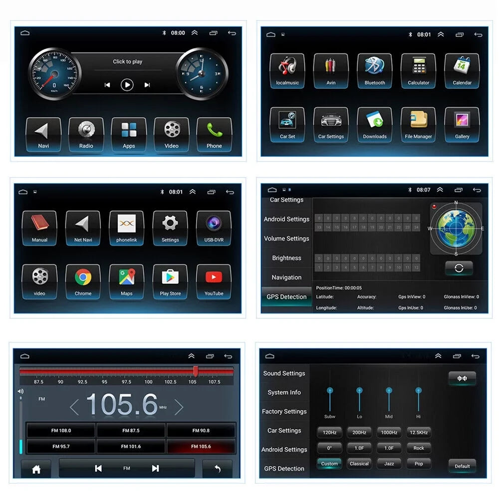kydely  10 Inch On-Board Android 9.1 GPS Wifi Dual Din Touch Screen Player Navigation