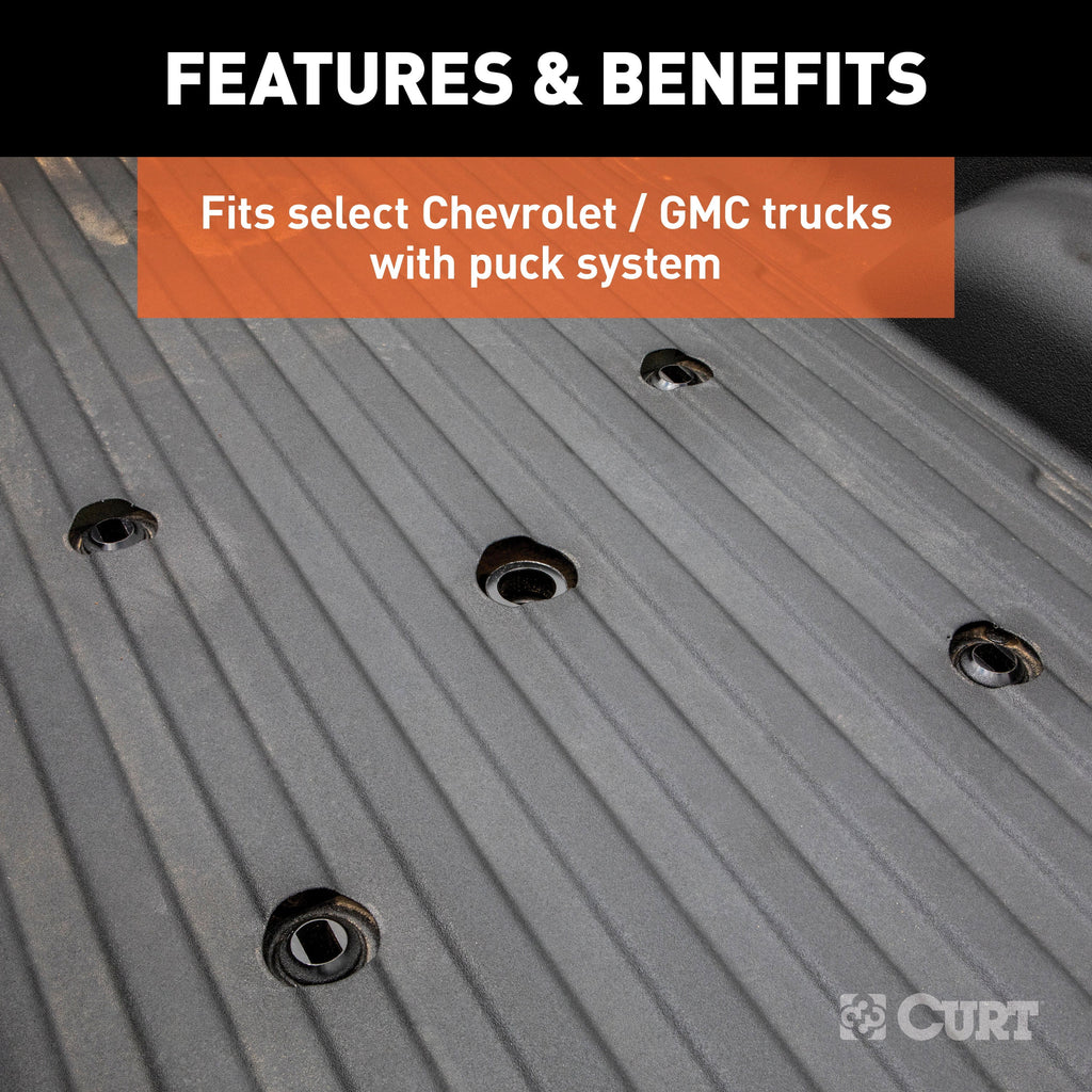 CURT 16064 A20 5th Wheel Hitch, 20,000 lbs, Select Chevrolet Silverado, GMC Sierra 2500, 3500 HD, 8-Foot Bed Puck System
