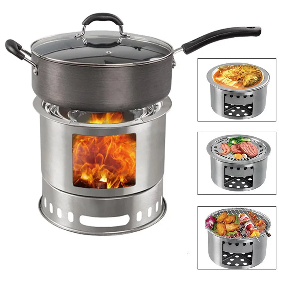 Versatile Camping Stove by [Brand], Portable Wood Stove for Picnic Backpacking