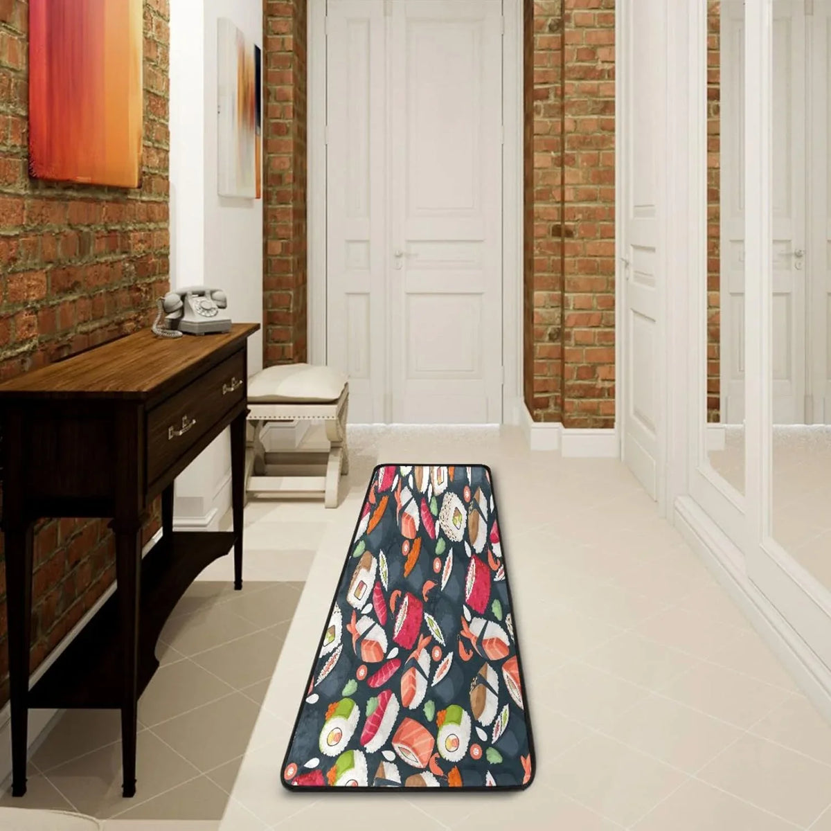 Coolnut Japanese Sushi Runner Rug - 24"x72" Ultra Soft Non-Slip Floor Mat Washable Area Rugs for Kitchen Bathroom Entry Home Decor Gifts