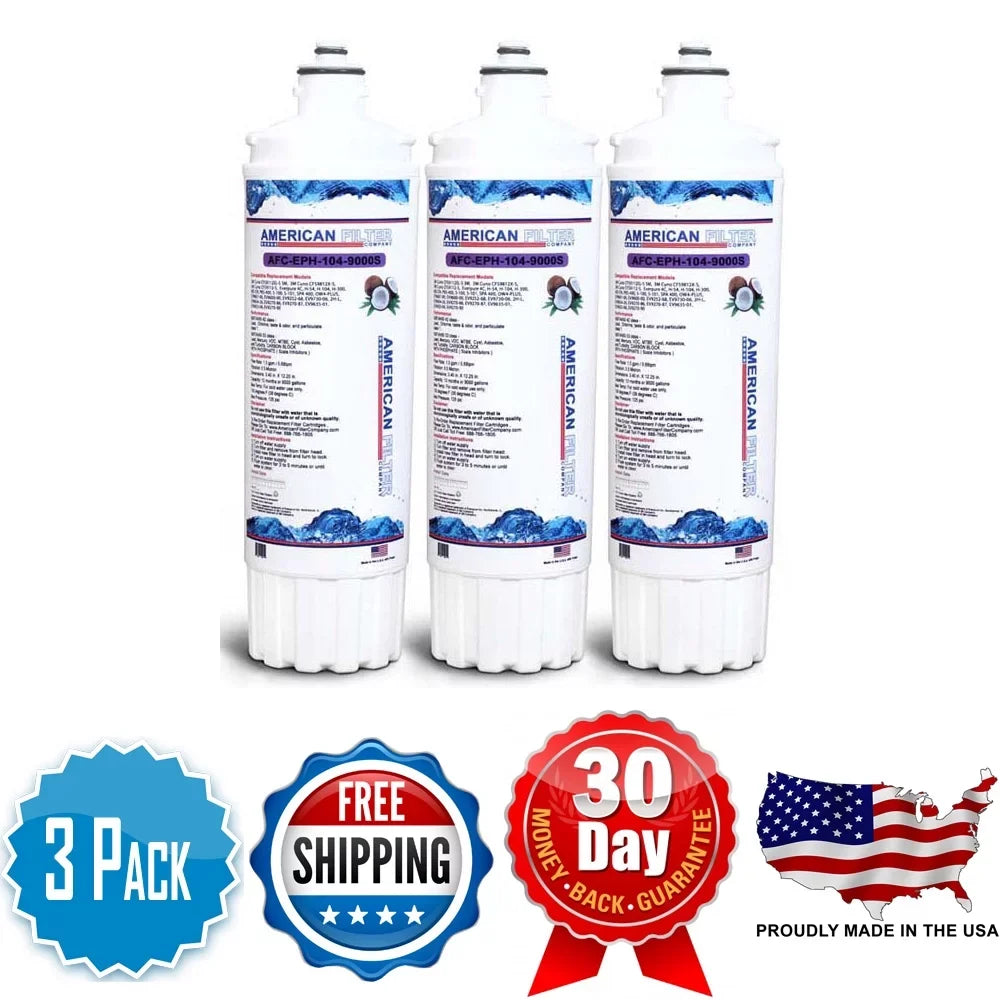 AFC Brand , liquid Filters , Model # AFC-EPH-104-9000S , matching with Pentair® EV927222 - 3 Filters - Made in U.S.A.