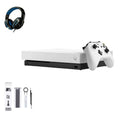 Xbox One X 1TB, 4K Ultra HD White with BOLT AXTION Cleaning Kit Headset Bundle Like New