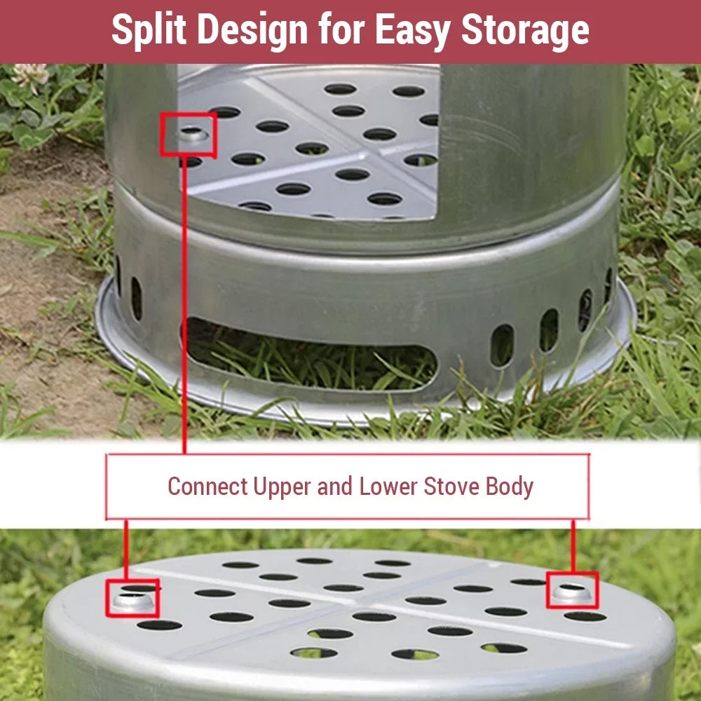 Versatile Camping Stove by [Brand], Portable Wood Stove for Picnic Backpacking