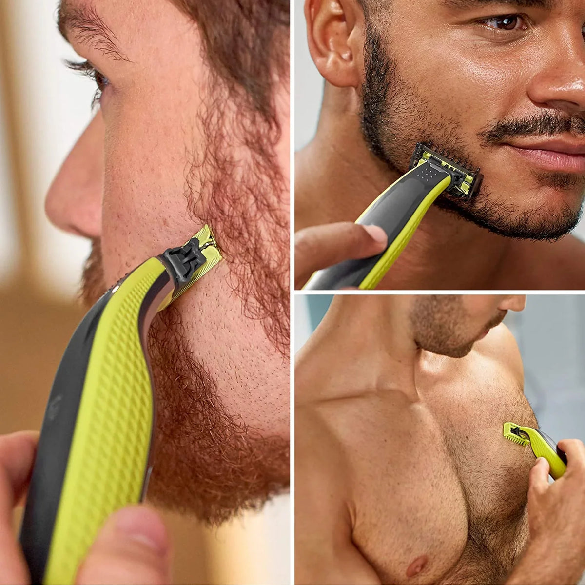 Philips Norelco OneBlade Face + Body Hybrid Electric Trimmer and Shaver QP2630/70 - Black, Green, & Silver