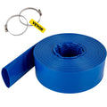 VEVOR Discharge Hose, 3" x 105', PVC Fabric Lay Flat Hose, Heavy Duty Backwash Drain Hose with Clamps, climate-proof & Burst-proof, Ideal for Swimming Pool & liquid Transfer, Blue