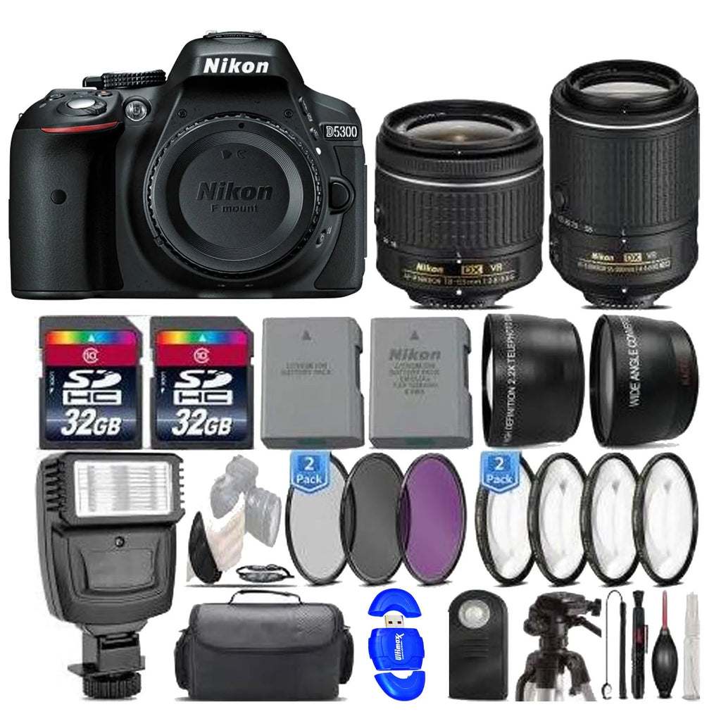 D5300/D5600 DSLR Camera with 18-55mm Lens & 55-200mm VR II || Supreme Bundle