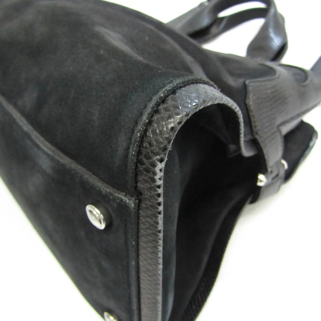 Pre-Owned Cartier Marcello moisture Snake L1000928 Women's Suede,Leather Handbag,Shoulder Bag Black (Good)