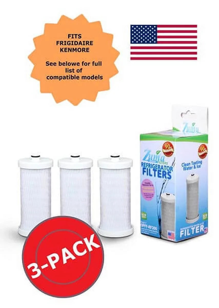 ZUMA Brand , moisture and Ice Filter , Model # OPFF-RF300 , appropriate with Frigidaire® 204389101 - 3 Pack - Made in U.S.A.