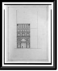 Front elevation], 17-7/8" x 21-7/8". Saul (15th Street, N.W., Washington, D.C.). Historic Framed Print, [Two office buildings for B.F