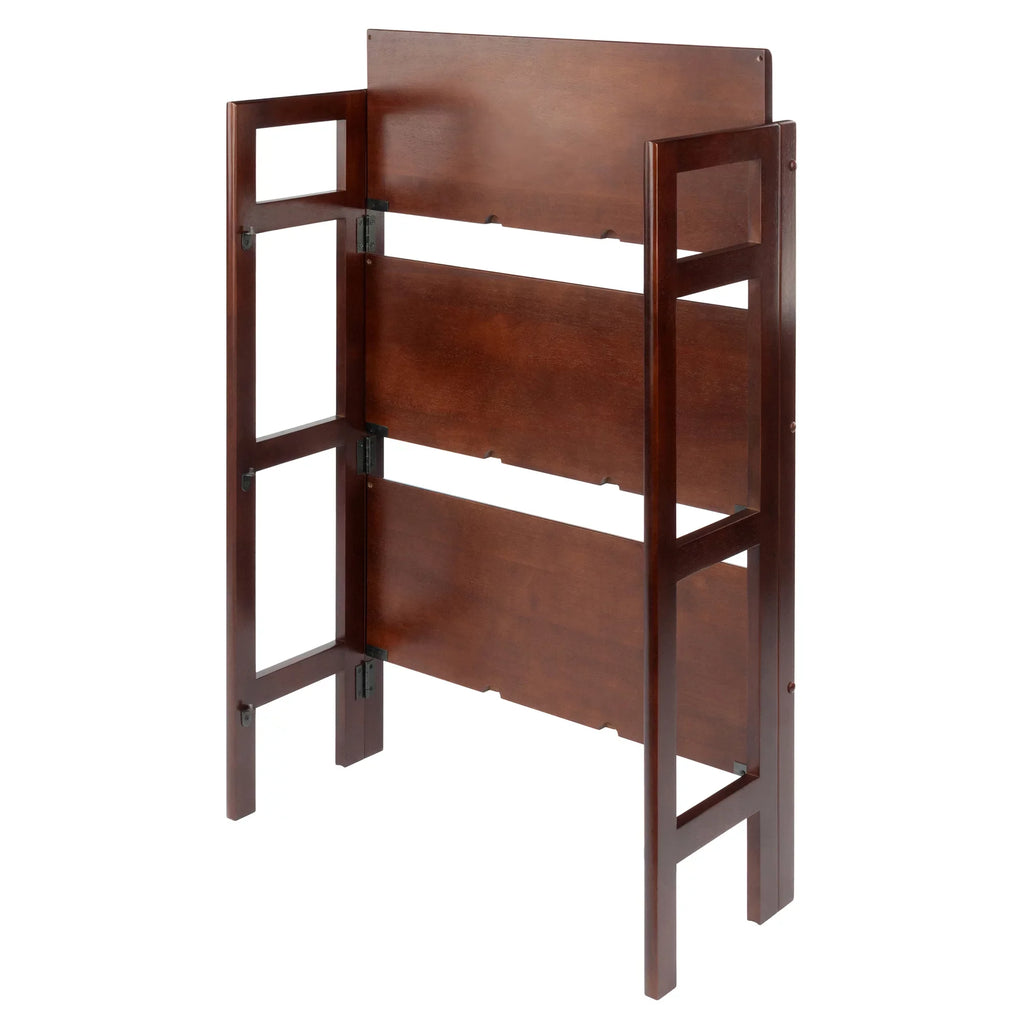 Winsome Wood Terry 3-Tier Foldable Shelf, Stackable, Walnut Finish