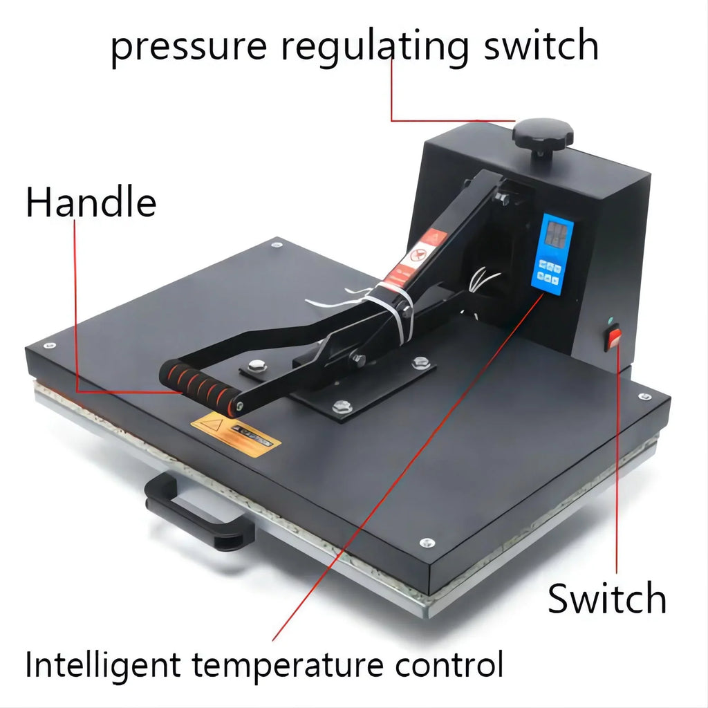 Anqidi 16" x 24" Clamshell Heat Press Machine T-shirt Digital Sublimation Transfer Printer 0~250℃ Time TEMP Pressure Adjustable