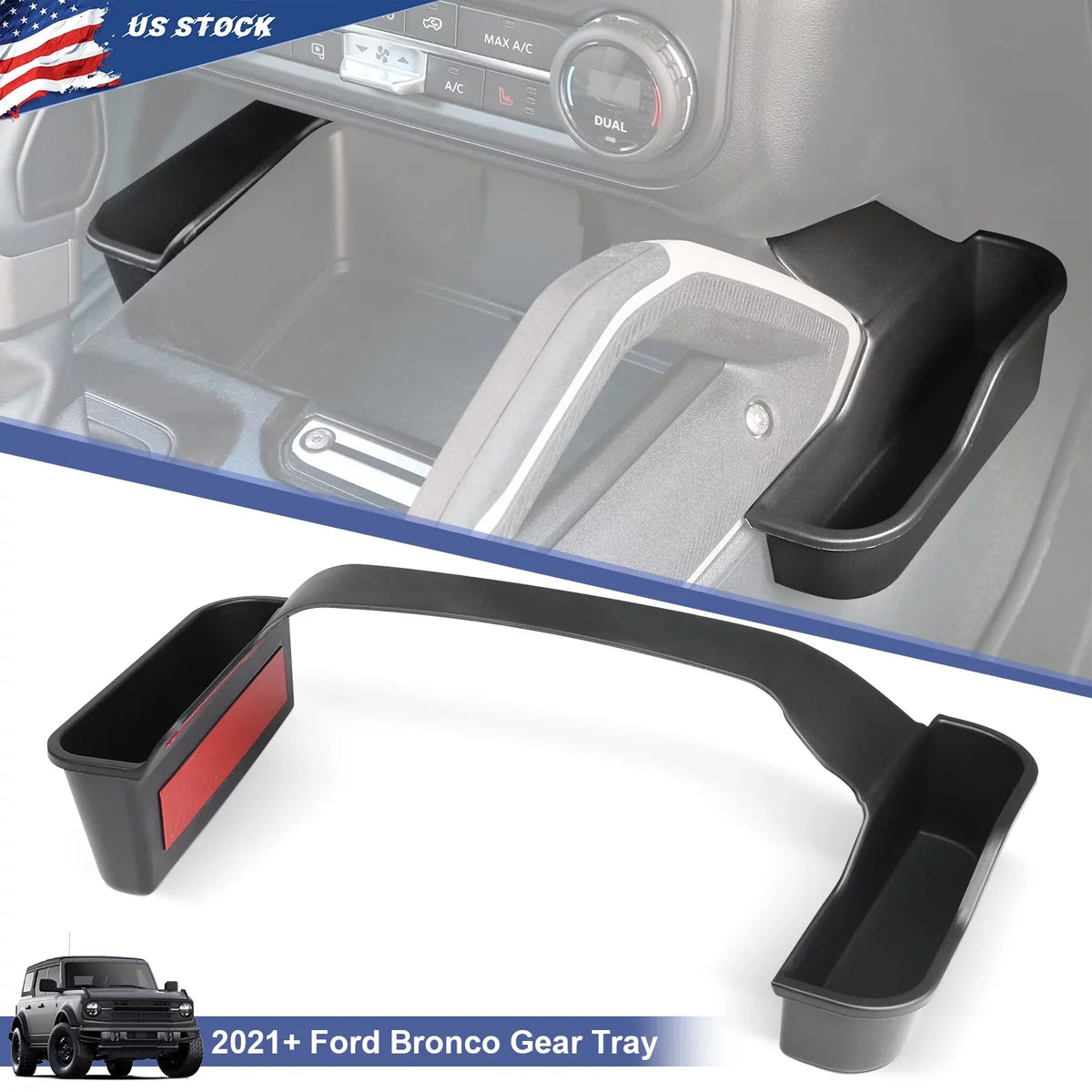 MFC Gear Shifter Storage Box Side Pocket appropriate with for 2021 2022  Bronco Accessories 2/4D