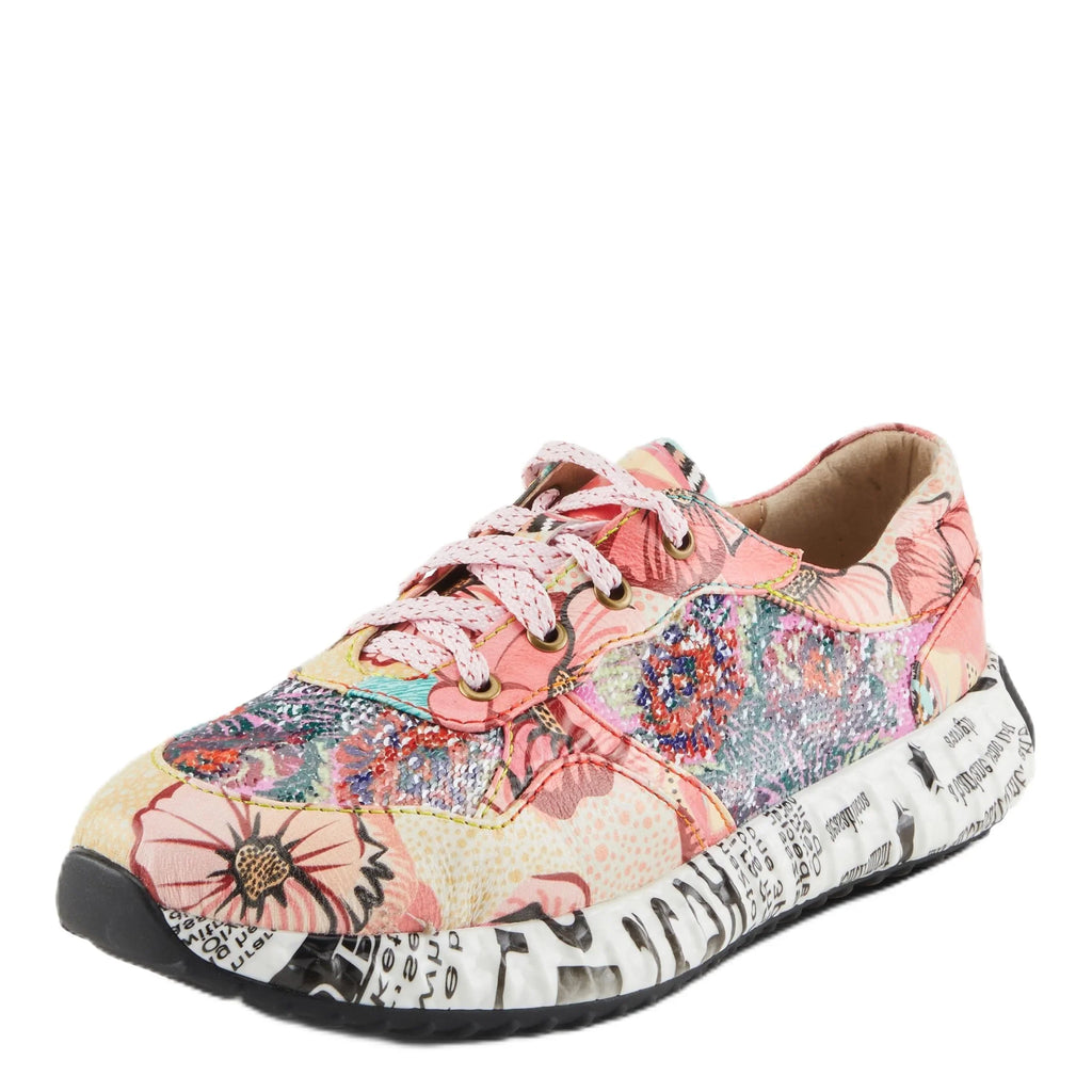 Spring Step L'Artiste Women's Cabaret Sequin Leather Fashion Sneakers - Stylish Comfort with a Sparkling Touch Pink Multi EU 35 / US 5