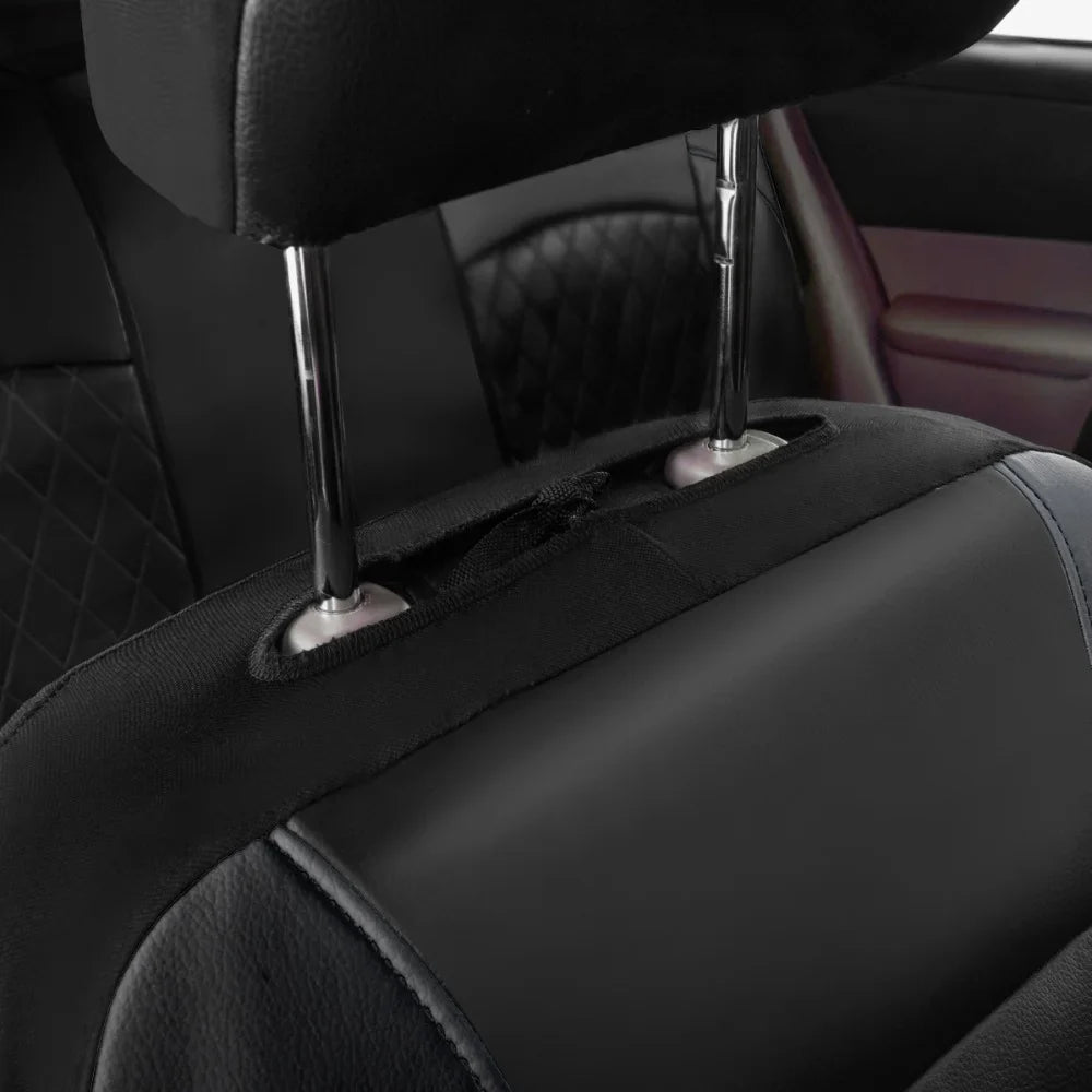 Andoe 9 Pcs Car Seat wrap, 5 Seats PU Leather Universal Seat shield Full Set Auto Interior Accessories for Auto Trucks Van SUV