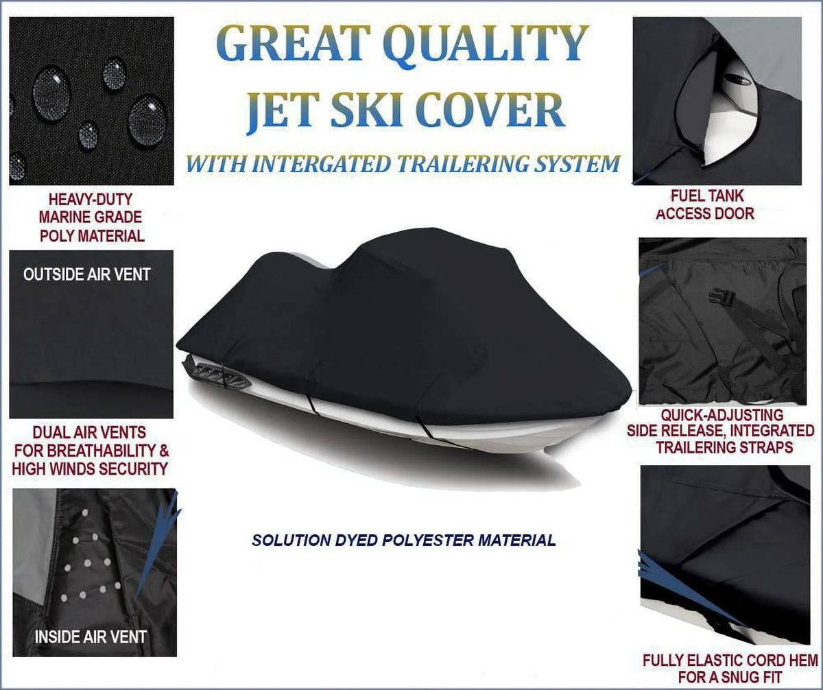 BLACK 600 DENIER JetSki shield matching for Kawasaki ULTRA 260X 2009 2010 Travel Jet Ski wrap PWC Covers