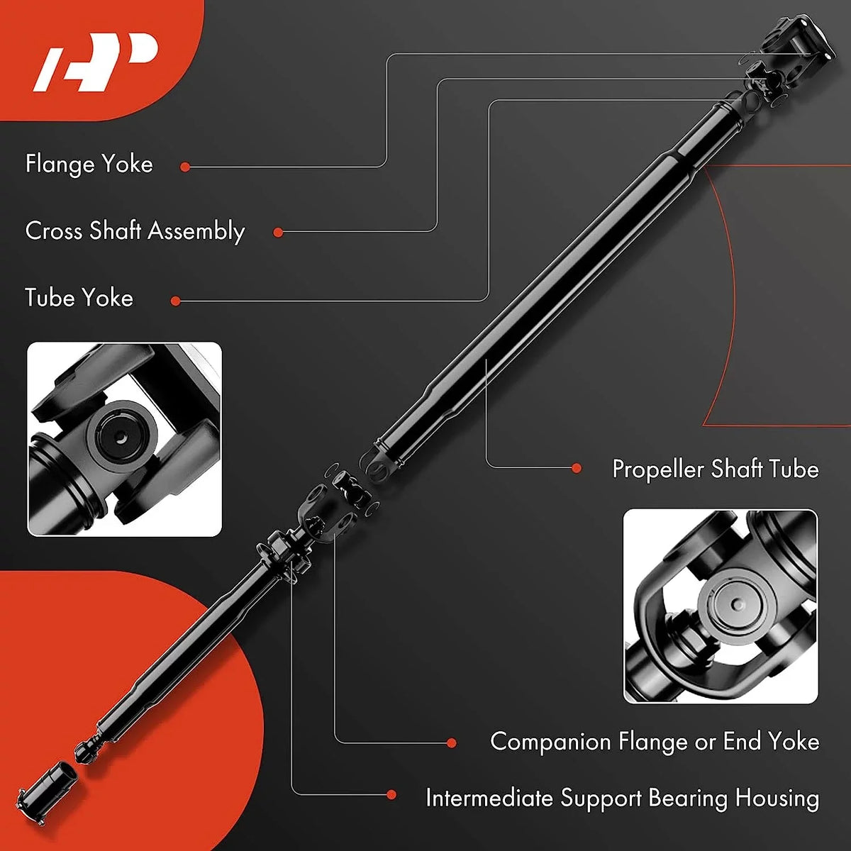 A-Premium Front Complete Drive Shaft Prop Shaft Driveshaft Assembly appropriate with Chevrolet Blazer 1995-1997 & GMC Jimmy 1995 & Oldsmobile Bravada 1996-1997, AWD, Replace# 19201891, 26028429